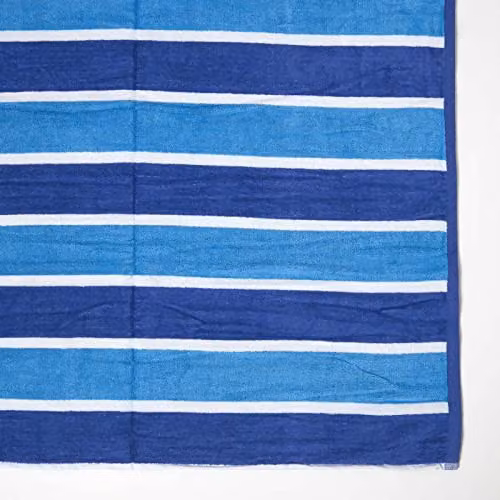 Homescapes Blue Striped Cotton Beach Towel, W/D/H: 90 x 180 cm – 2