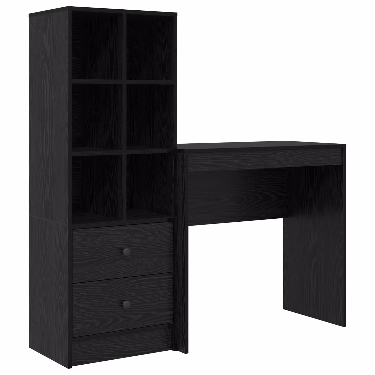 Berkfield Home Modern Black Oak Desk with Storage in Matt Engineered Wood – 2