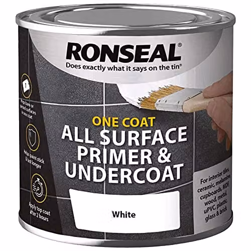 Ronseal One Coat All Surface Primer and Undercoat for Exterior Surfaces, White, 750 ml