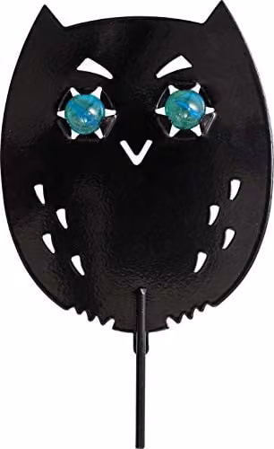 St Helens Home & Garden Life-Sized Decoy Owl with Reflective Eyes in Black, Pack of 4