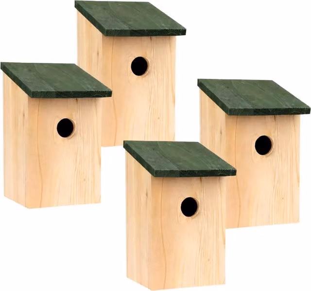 Garden Mile Wooden Garden Bird Nesting Box in Brown and Green