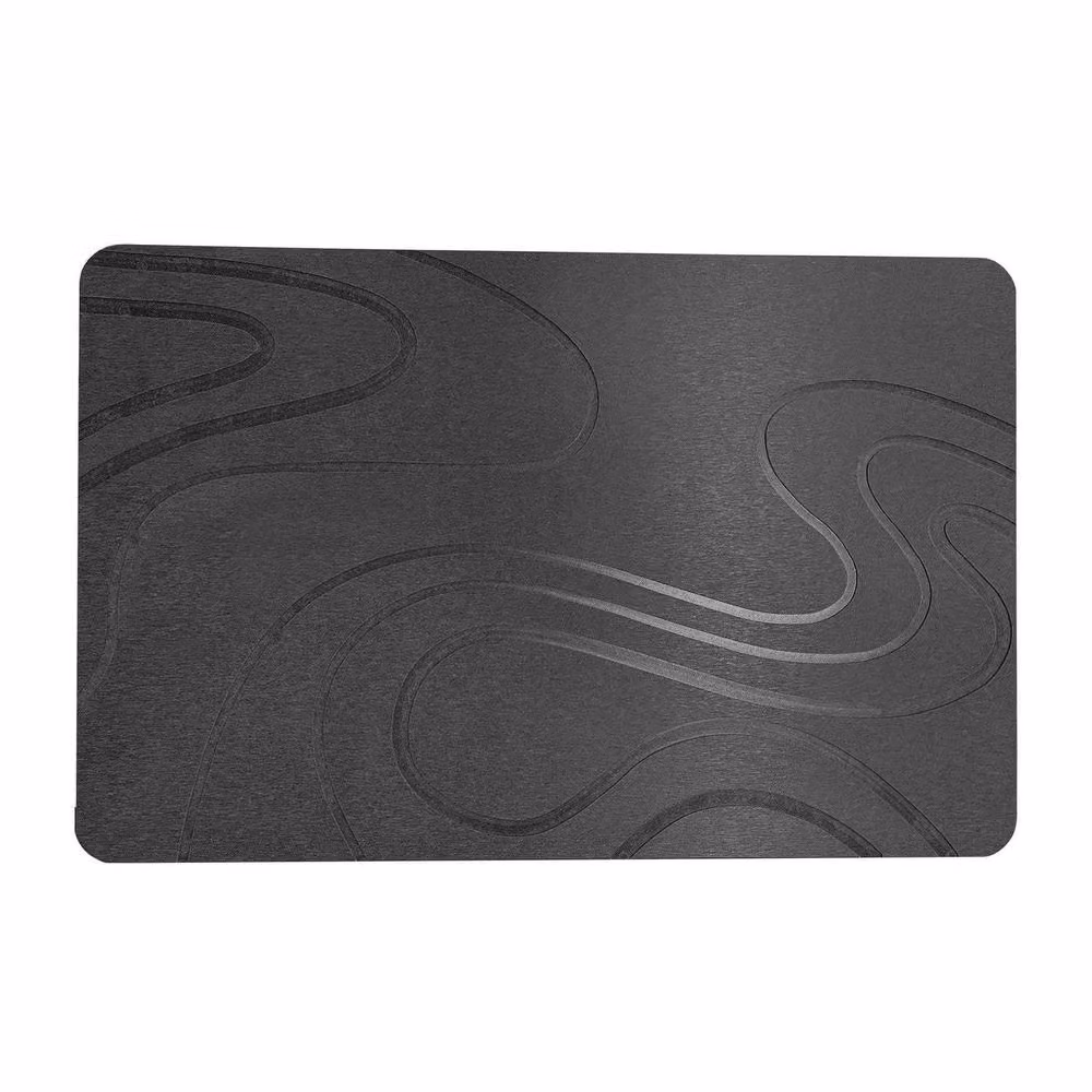 K Collection Premium Rectangular Bath Mat in Grey, Non-Slip and Quick-Drying, W: 60.0 cm, D: 35.0 cm, H: 1.0 cm – 2