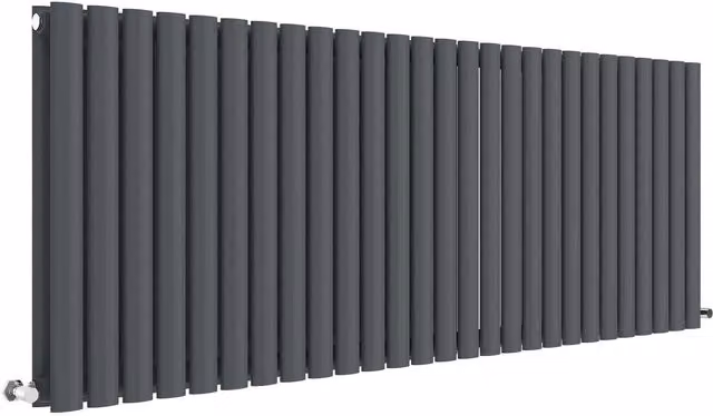 Balterley Embrace Horizontal Double Panel Radiator, Anthracite Grey, W: 157.2 cm, H: 60 cm – 1