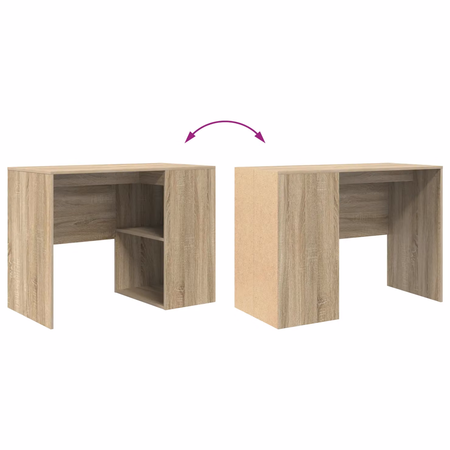Berkfield Home Sonoma Oak Writing Desk in Brown – 4