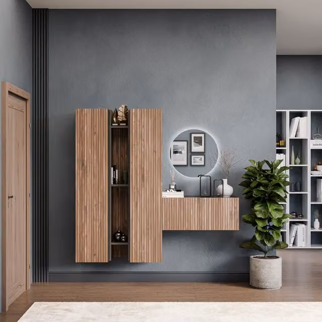 Decorotika Salzburg Wall Mounted Entertainment Center in Black