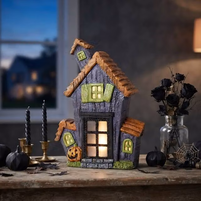 Garden Greatness Illuminated Haunted LED Pumpkin House in Multicolour