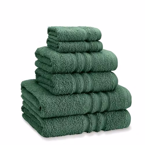 Catherine Lansfield 6 Piece Cotton Towel Bale Set in Green