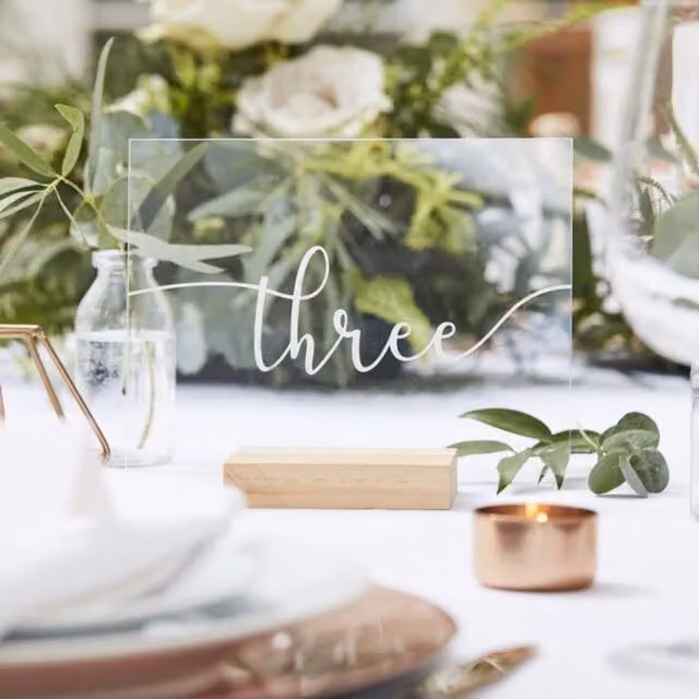KDMD Grey Transparent Acrylic Table Numbers