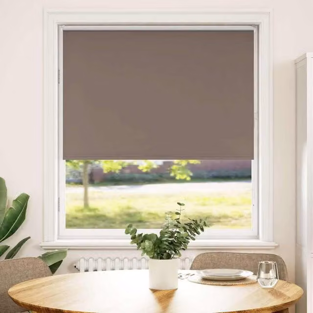 Berkfield Home Blackout Roller Blind in Coffee Brown, Thermal Insulating Polyester, W: 95 cm, H: 130 cm
