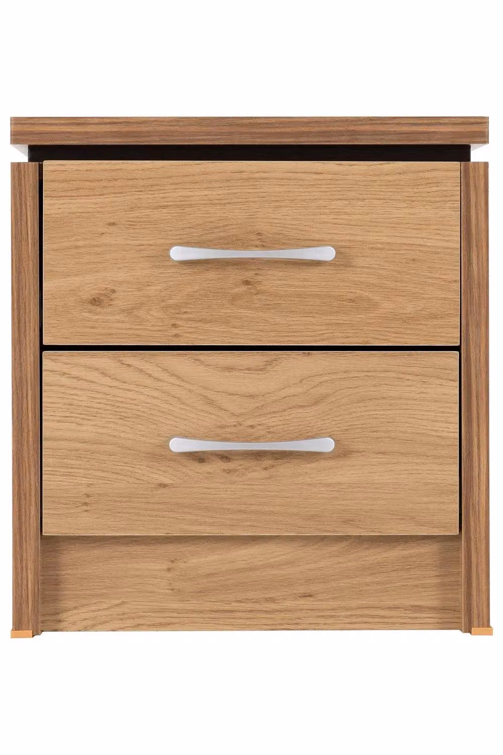 Seconique Charles 2 Drawer Bedside Chest in Brown Wood Effect – 2