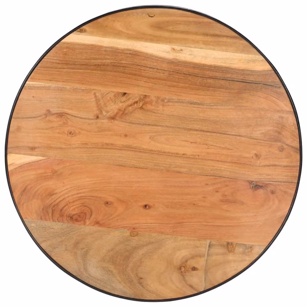 Berkfield Home Black Solid Acacia Wood Coffee Table W/D/H: 68 x 68 x 36 cm – 3