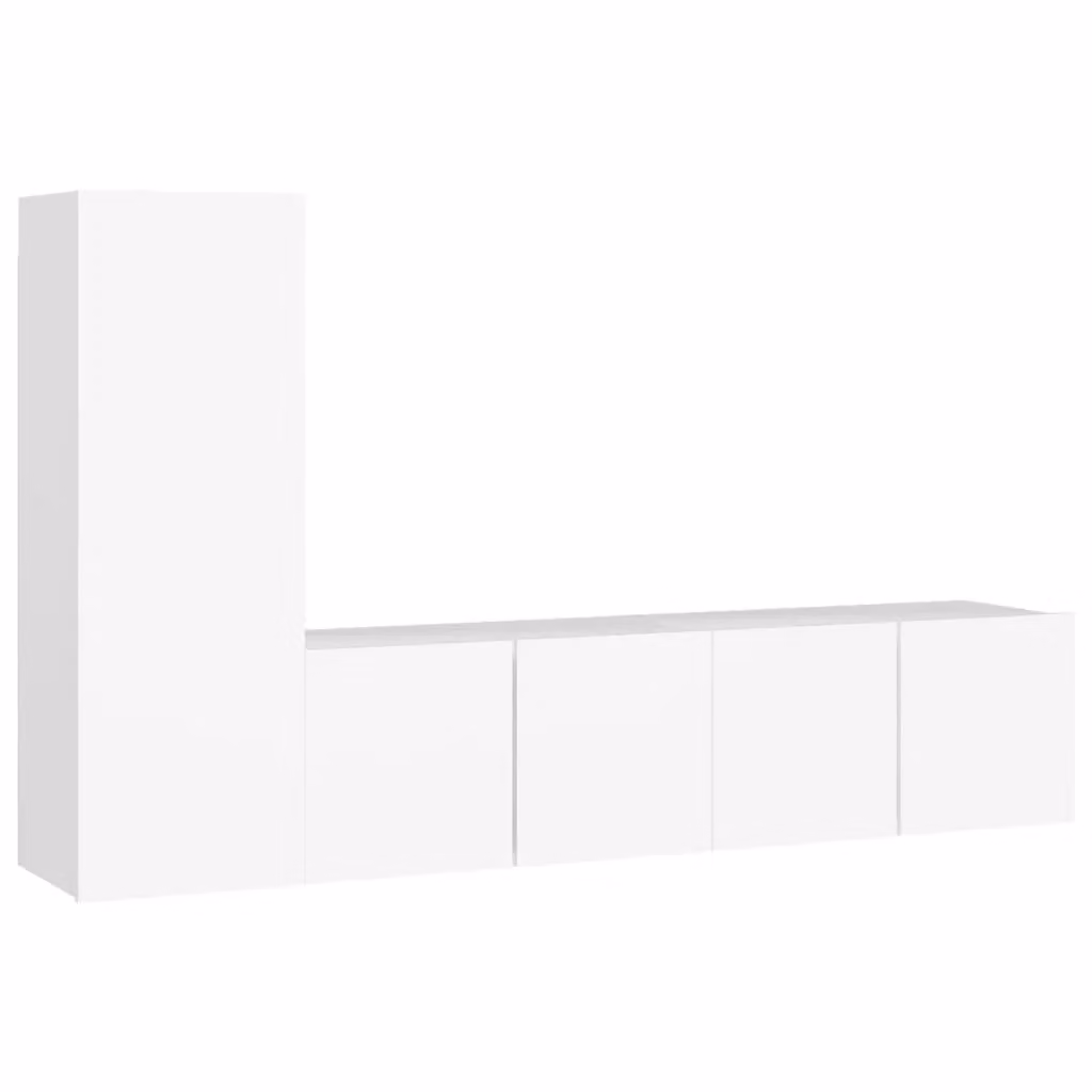 Berkfield Home 3 Piece White MDF TV Cabinet Set – 2