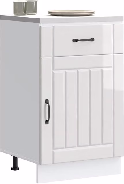 Berkfield Home Lucca Freestanding Kitchen Sink Unit in High Gloss White Engineered Wood