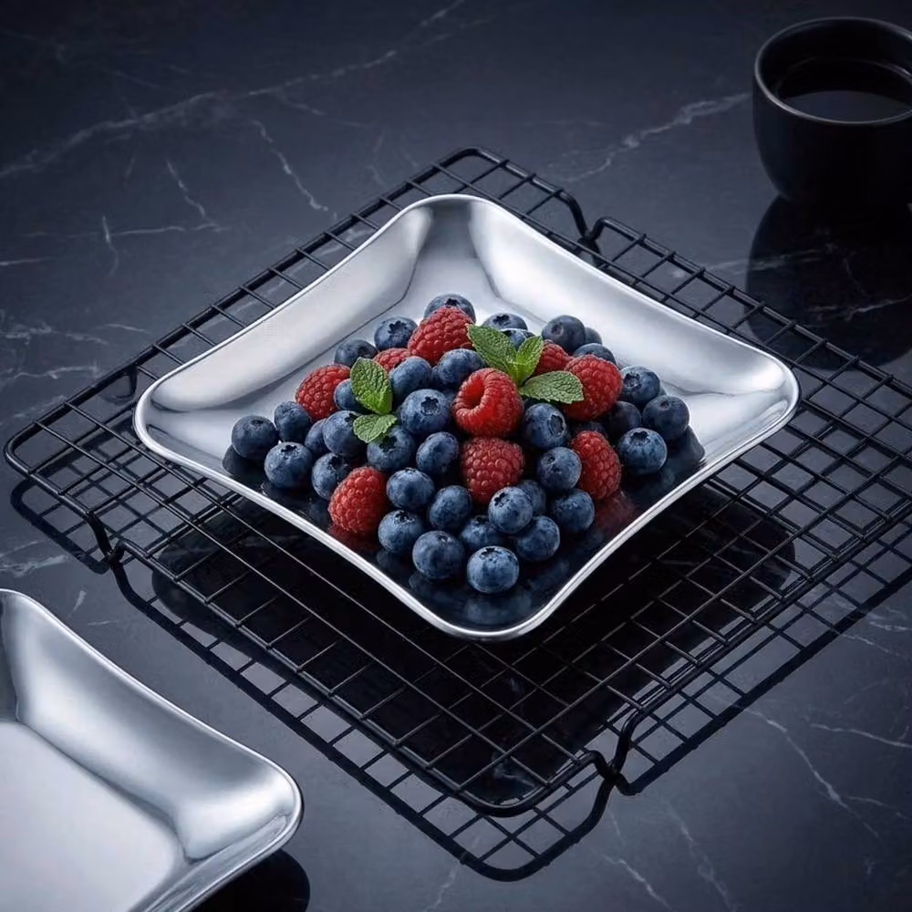 Kelvenix 10-Piece Heavy Duty Stainless Steel Serving Platters in Silver – 2