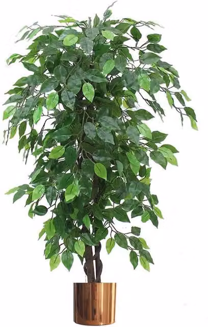 Leaf Premium Artificial Ficus Tree with Copper Planter, Green, Height: 120 cm – 1