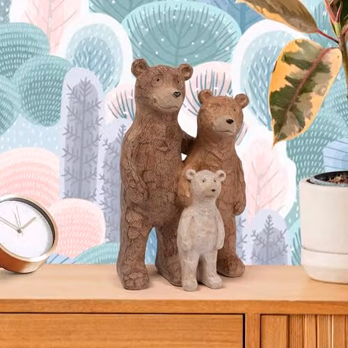 The Leonardo Collection Bear Family Figurine, Brown and Multicolour Stone and Plastic Ornament – 2