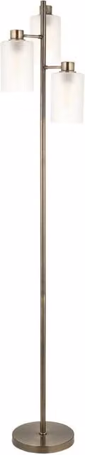 First Choice Lighting Panton Floor Lamp in Antique Brass and Bronze with Glass Shades, Height: 150 cm