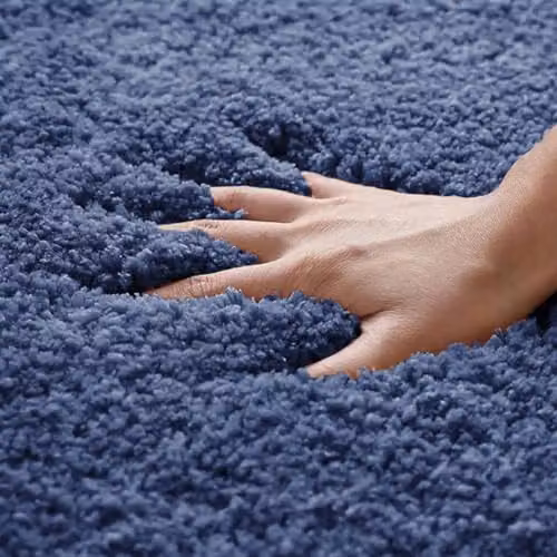 Allure Bath Fashions Luxury Microfibre Non-Slip Bath Mat, Blue, W: 50 cm, D: 80 cm, H: 2 cm – 5