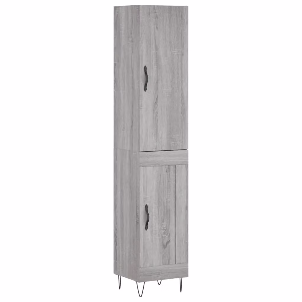 Berkfield Home Grey Sonoma Highboard, W: 34.5 cm, D: 34 cm, H: 180 cm – 2