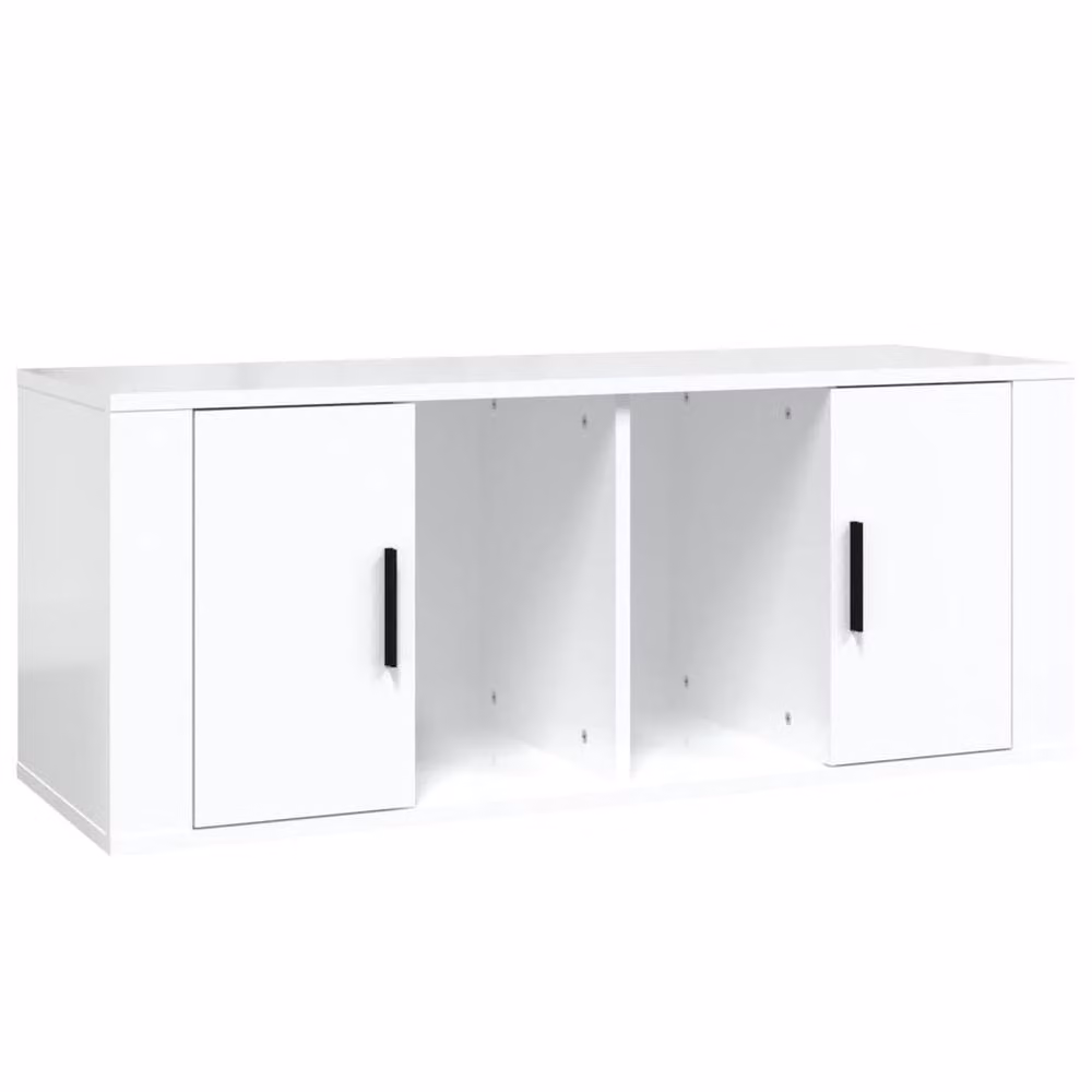 Berkfield Home Modern High Gloss White TV Cabinet in MDF, W/D/H: 100 x 35 x 40 cm – 2