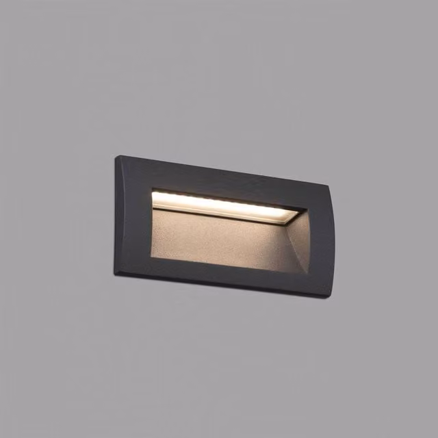 Netlighting Sedna LED Outdoor Recessed Wall Light in Dark Grey, IP65 Rated