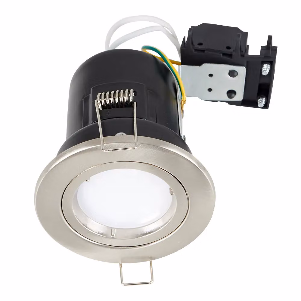 ValueLights Twist Fire Rated LED Ceiling Downlight in Silver Chrome – 2