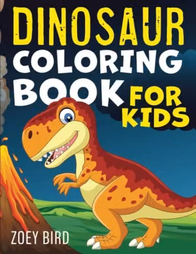 Dinosaur Colouring Book for Kids, Multicolour Activity Book for Ages 4 to 8