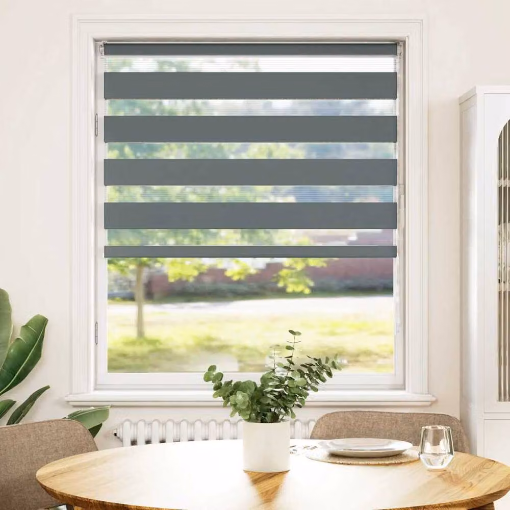 Berkfield Home Elegant Zebra Blind in Dark Grey, W: 95 cm x H: 150 cm – 3