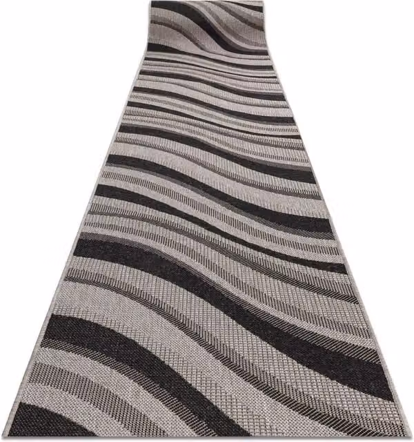 RugsX Floorlux Sisal Runner in Silver and Grey, W: 120 cm, L: 320 cm