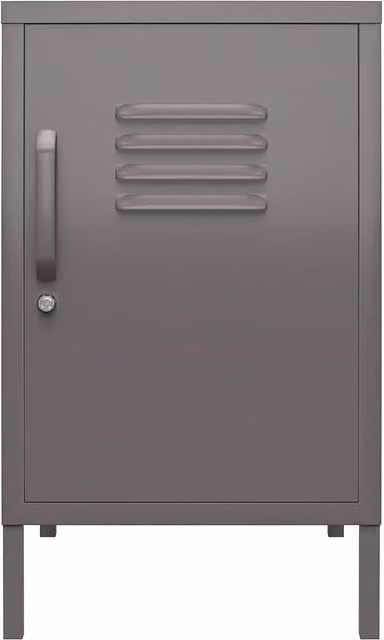Bradford Industrial Metal Locker End Table in Matt Grey