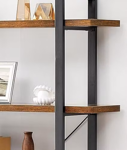 INDOORIST 5-Tier Large Ladder Bookcase, Modern Freestanding Open-Back Shelving for Living Rooms, W/D/H: 105 x 33 x 177 cm – 4