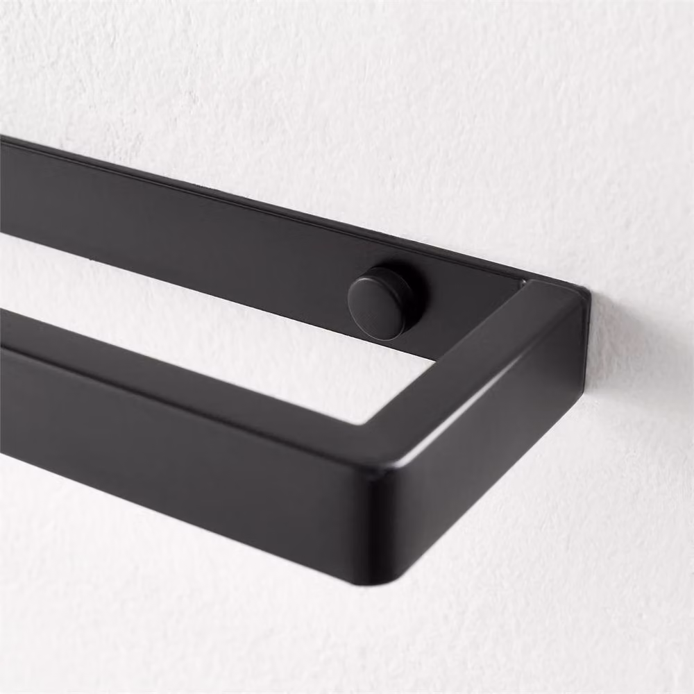 PAWNORA Wall Mounted Black Metal Towel Rail, W/D/H: 20 x 6 x 4 cm – 2