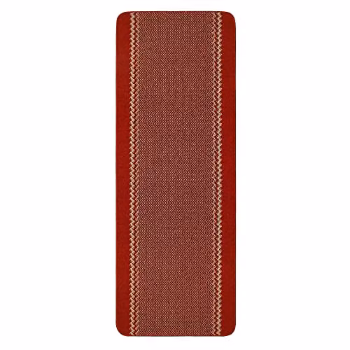 THE RUGS Red Machine Washable Non-Slip Area Rug with Bordered Design, W/D: 150 x 100 cm – 4