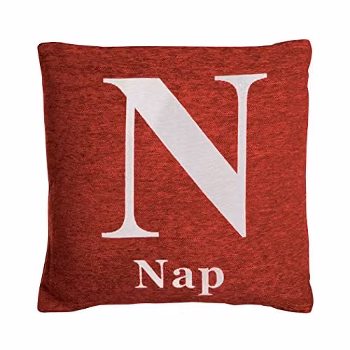 Orsina Nap Graphic Chenille Cushion, Red and White, W/D/H: 45 x 45 x 45 cm