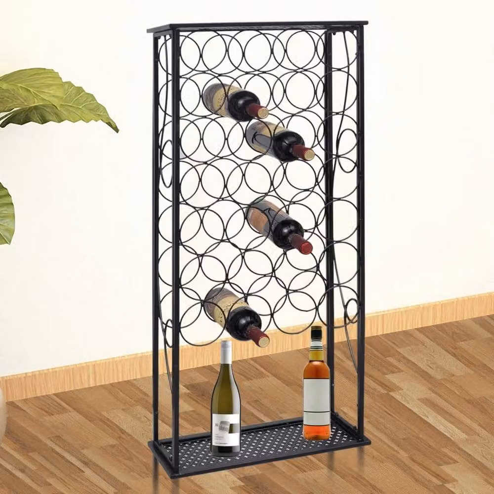 Berkfield Home Elegant Metal Wine Rack for 28 Bottles in Matt Black – 2