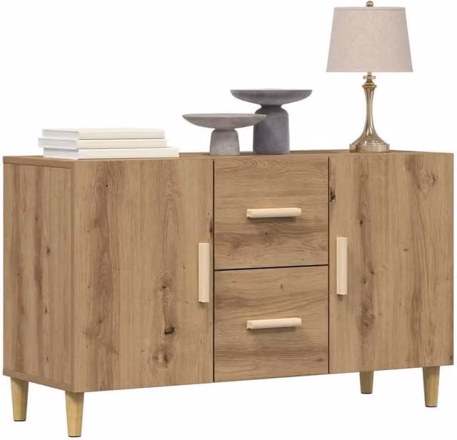 Berkfield Home Artisan Oak Sideboard in Brown, W/D/H: 100 x 36 x 60 cm – 1