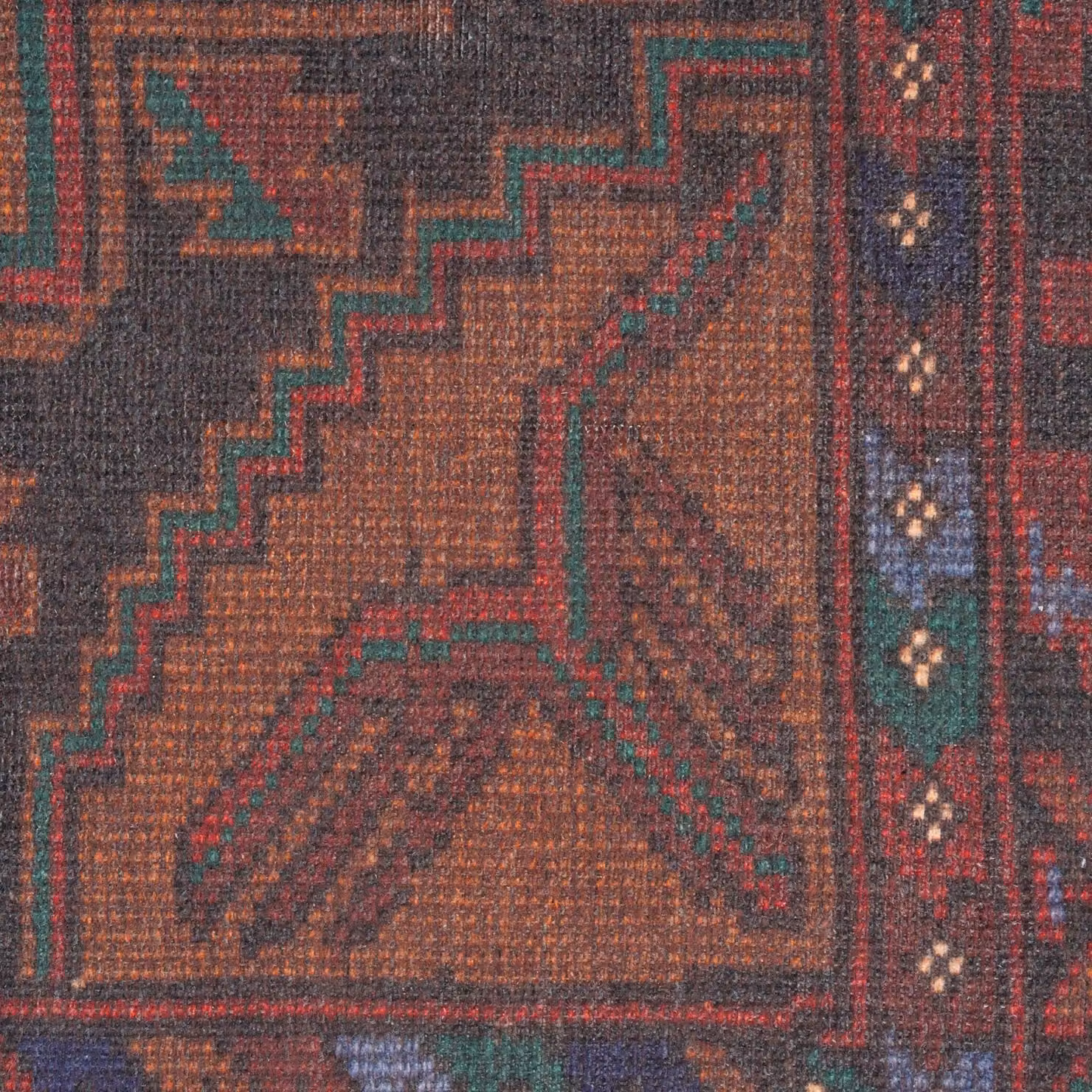 Kukoon Red Distressed Tribal Geometric Non-Slip Washable Low Pile Rug, W: 200 cm, D: 290 cm – 3