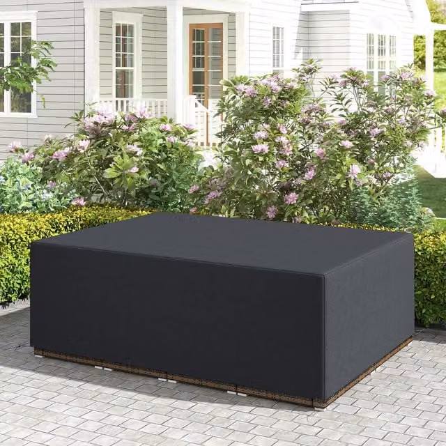 OUTSUNNY Black Water-Resistant Outdoor Furniture Protective Cover, W/D/H: 275 x 205 x 90 cm – 1