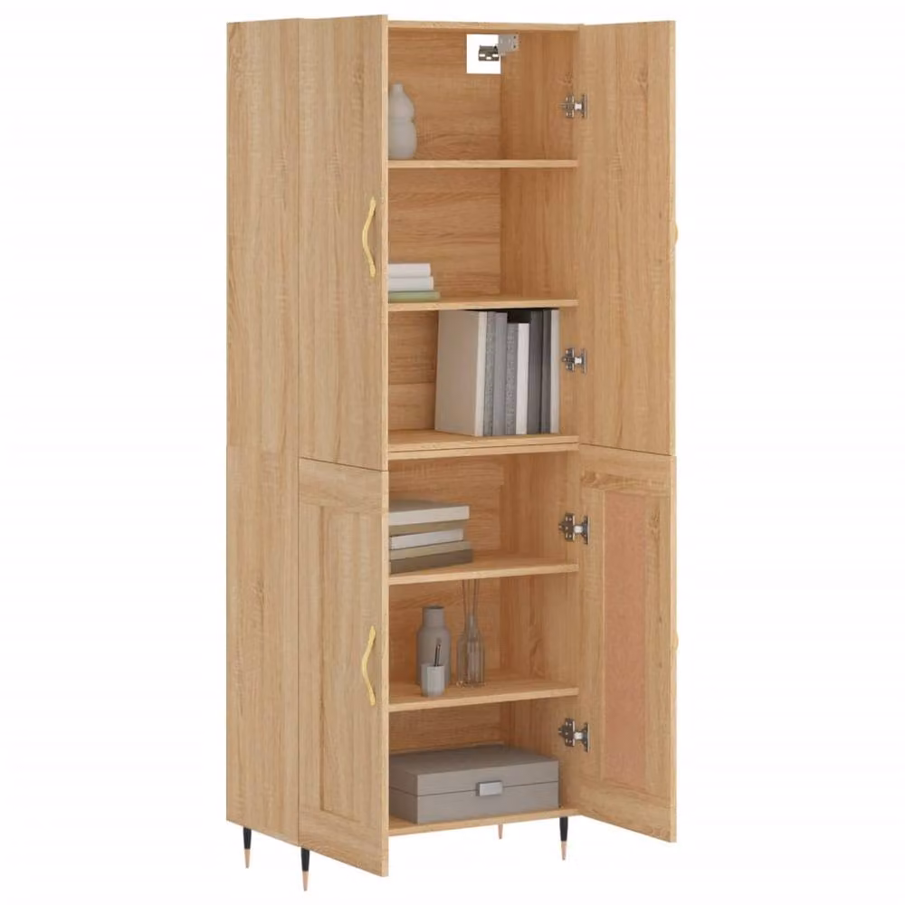Berkfield Home Sonoma Oak Highboard in Beige, W/D/H: 69.5 x 34 x 180 cm – 2