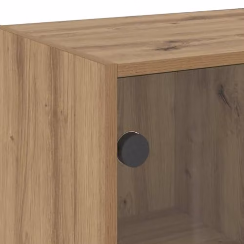 vidaXL Modern Highboard with Hinged Doors in Artisan Oak and Black, W/D/H: 68 x 37 x 142 cm – 4