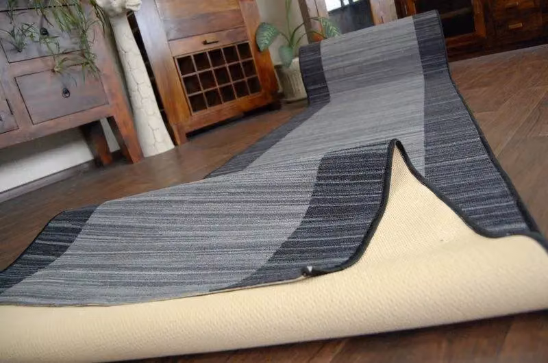 RugsX Modern Striped Anti-Slip Runner in Grey, W: 110 cm, L: 250 cm – 4
