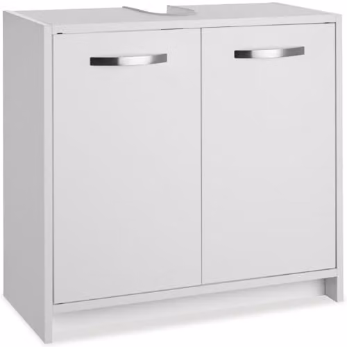 tectake Modern White Bathroom Cabinet Doors with Hinged Doors and Internal Shelves – 1