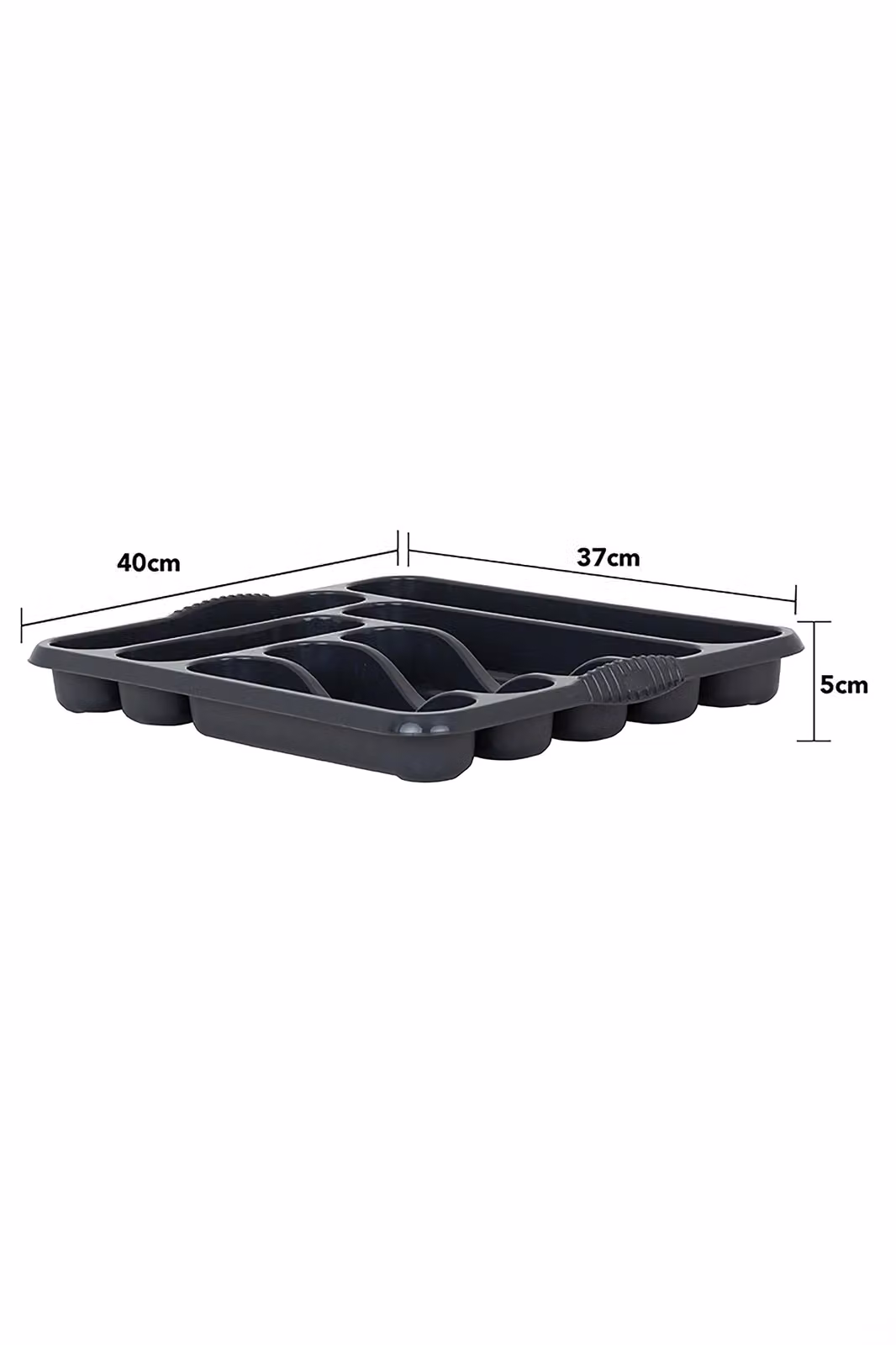 Wham Casa 3 Piece Plastic Kitchen Set in Midnight Black including Rectangular Bowl (Width: 38 cm), Cutlery Holder and Dish Drainer – 5