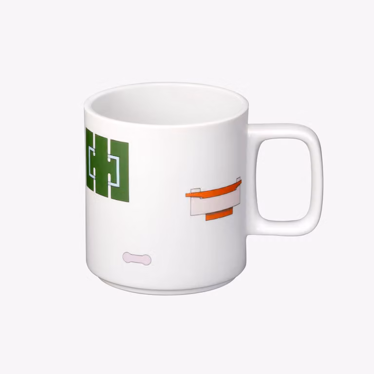 Hasami Porcelain Art Mug by Artist Haruna Kawai in White