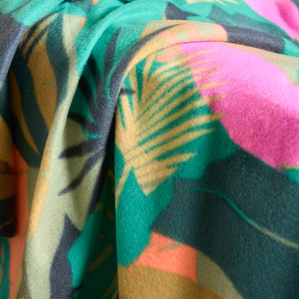 OHS Tropical Floral Polar Fleece Throw Blanket, Green and Multicolour, W/D/H: 120 x 150 cm – 3
