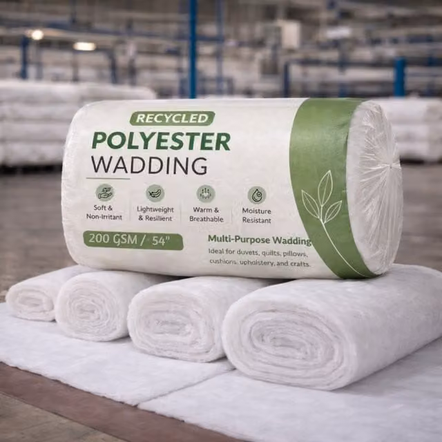 MHG Textiles Hypoallergenic White Polyester Wadding, 54 Inch Wide, 2m Length, 6oz