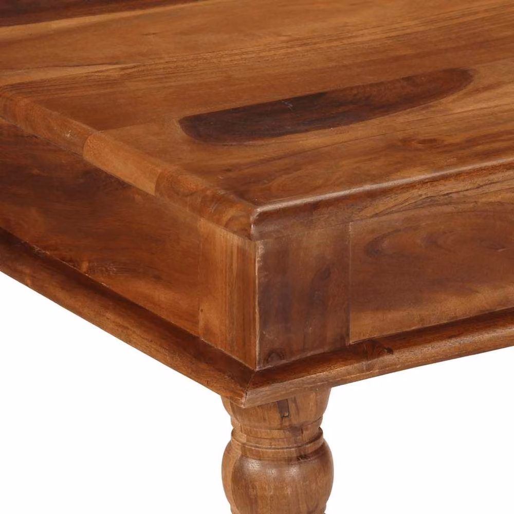 Berkfield Home Square Acacia Solid Wood Dining Table in Brown, W/D/H: 80 x 80 x 77 cm – 3