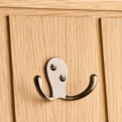 Decohooks Two Prong Double Robe Hook in Antique Brass, Width: 7 cm – 2