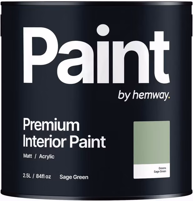 Hemway Matt Acrylic Interior Paint in Sage Green, 2.5L
