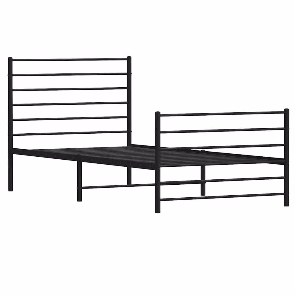 Berkfield Home Metal Bed Frame with Headboard and Footboard in Black – 2